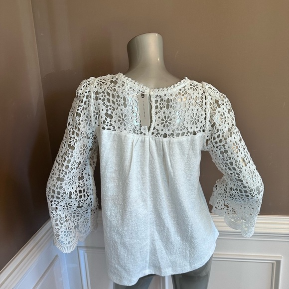 NWT Anthropologie Eri & Ali Lace White Top Sz XS - Picture 5 of 5